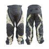 Youth paintball pants with black knee pads and camo print.