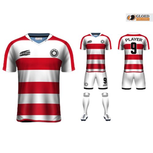Customizing soccer jerseys online by adding team logo.