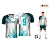 Custom logo and numbers being added to soccer jersey online.