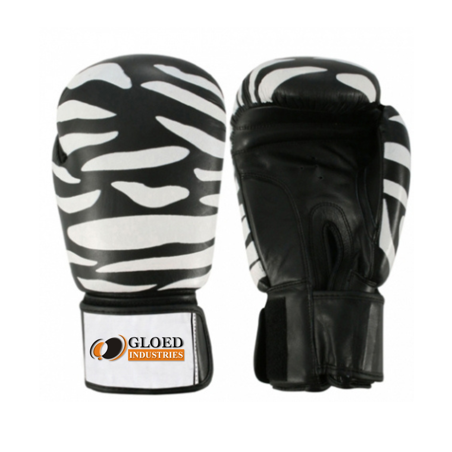 Customizing black boxing gloves with white lining zebra design.